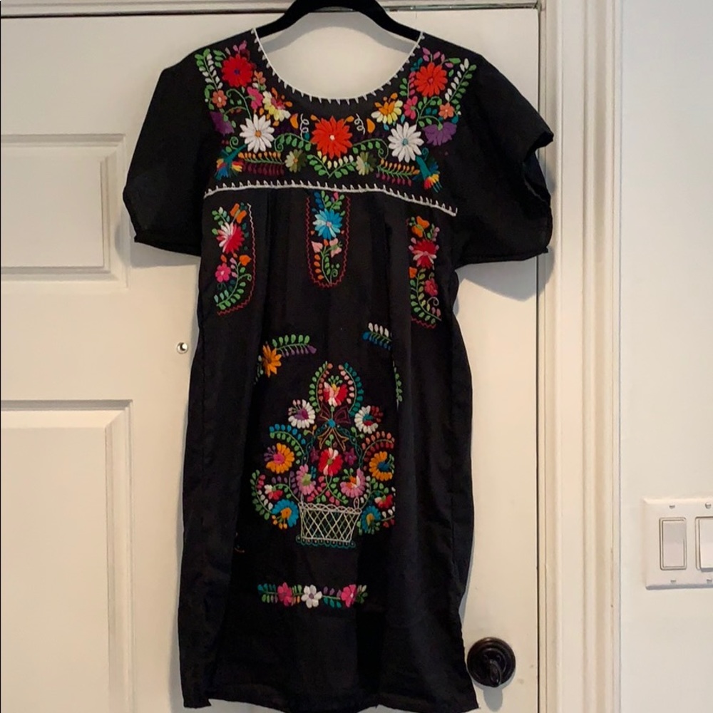 Embroidered Mexican Style Dress